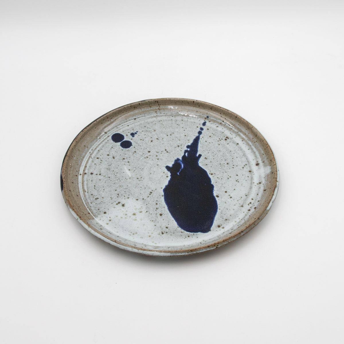 Cobalt Splatter Stoneware Plate