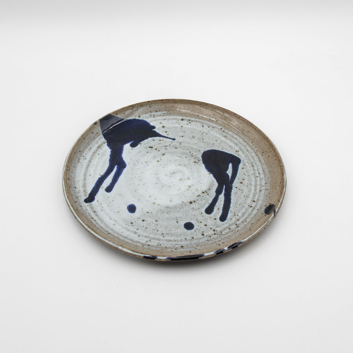 Cobalt Splatter Stoneware Plate