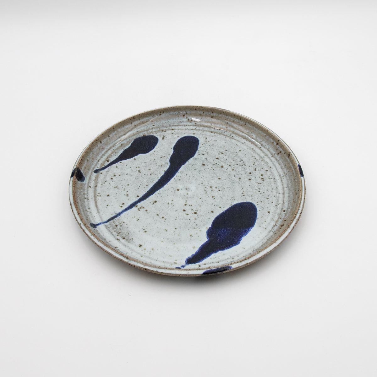 Cobalt Splatter Stoneware Plate