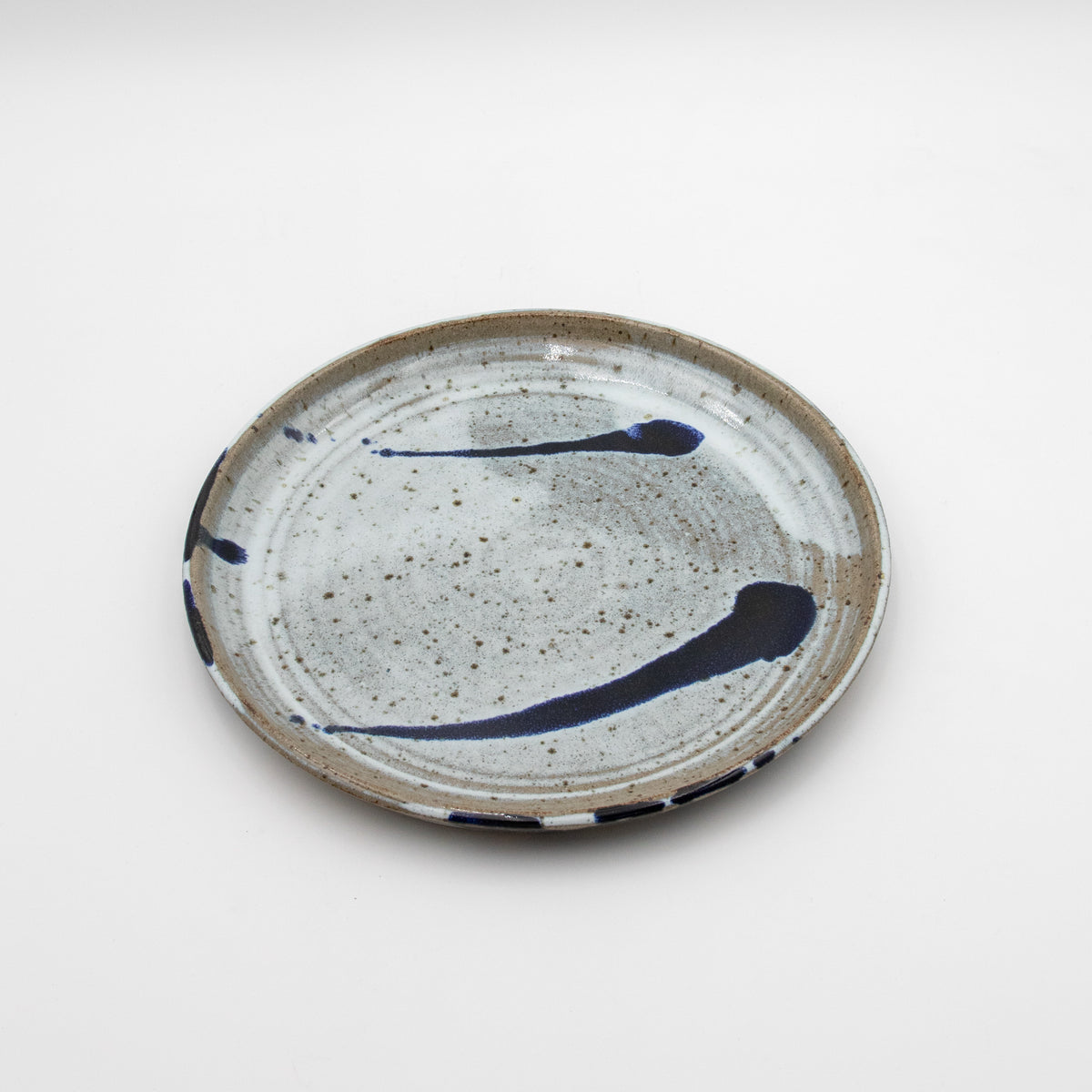 Cobalt Splatter Stoneware Plate