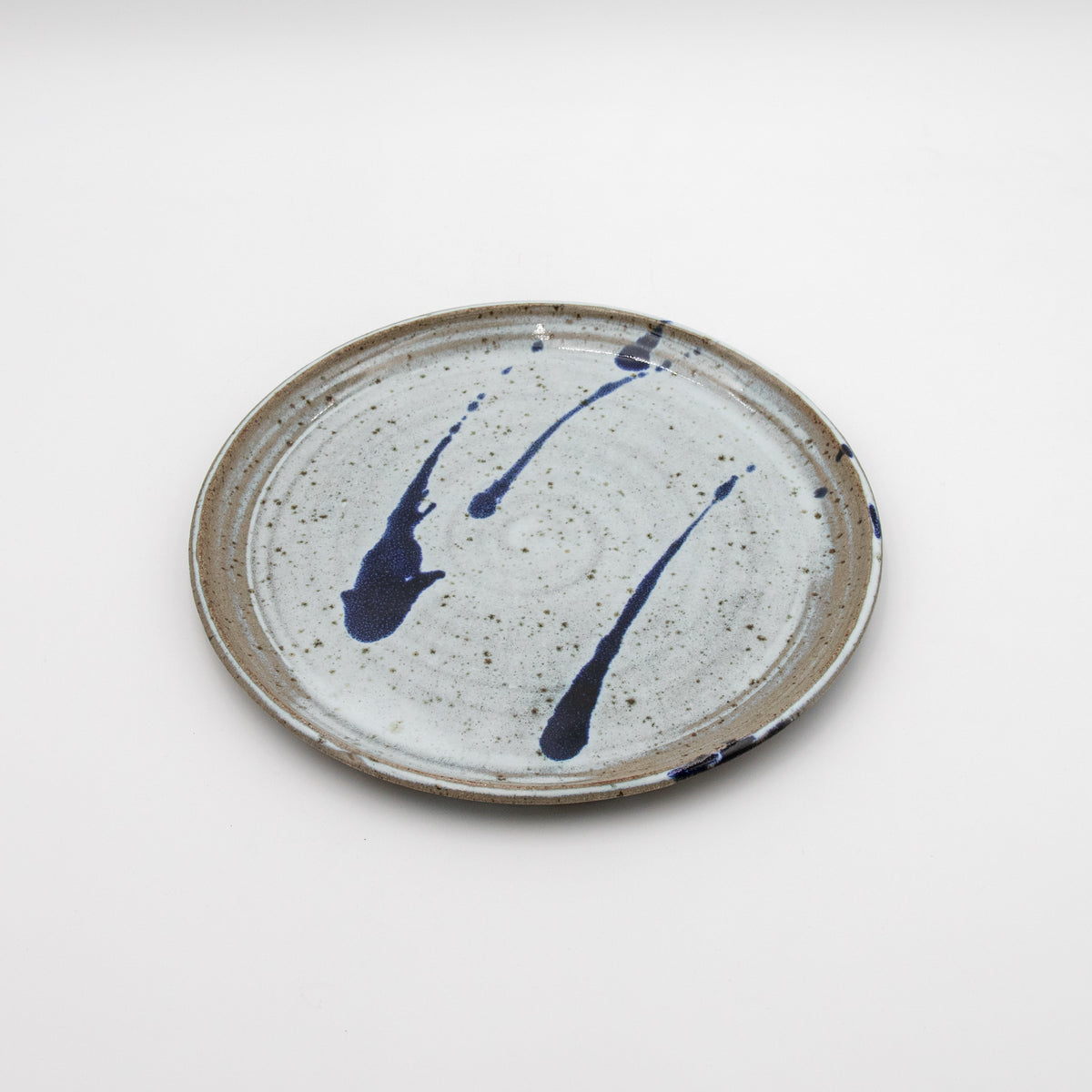Cobalt Splatter Stoneware Plate