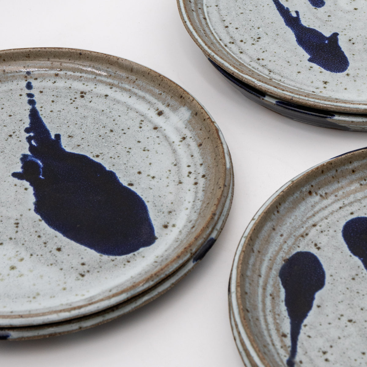 Cobalt Splatter Stoneware Plate