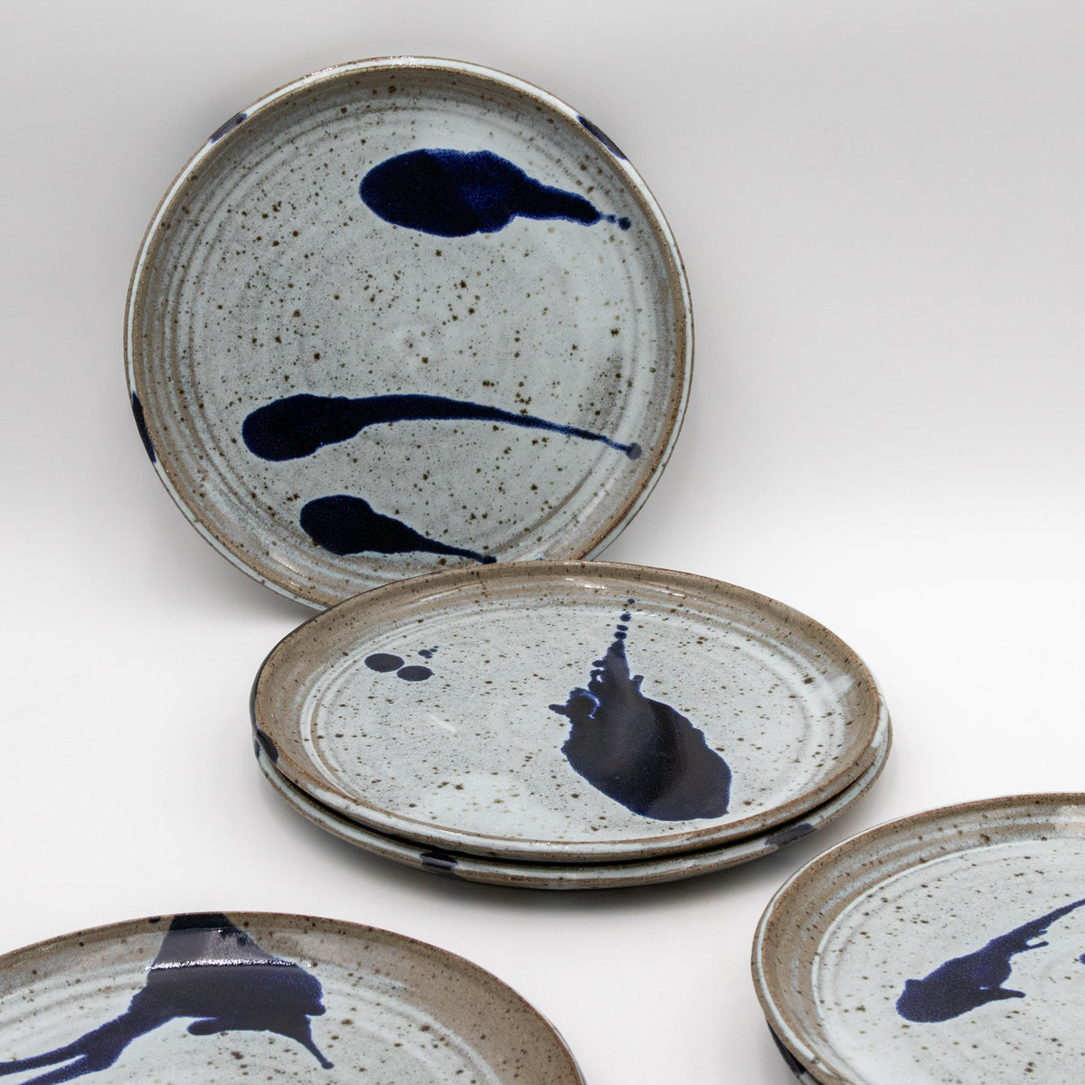 Cobalt Splatter Stoneware Plate