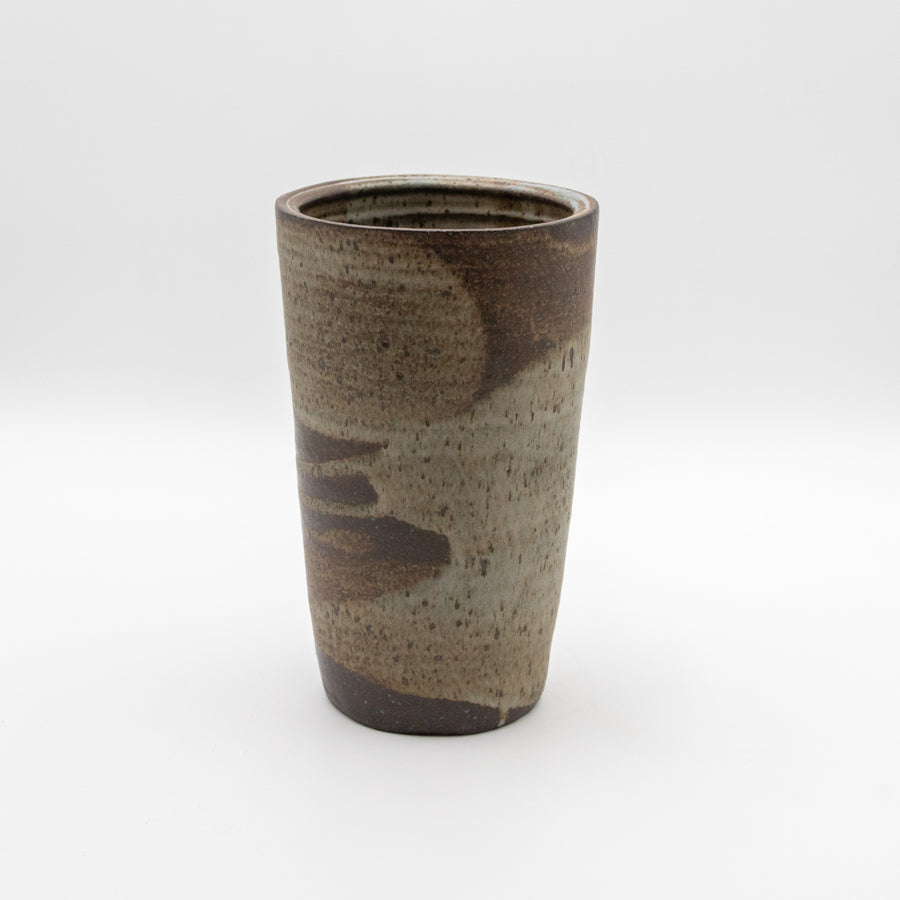 Tapered Glazed Stoneware Vessel