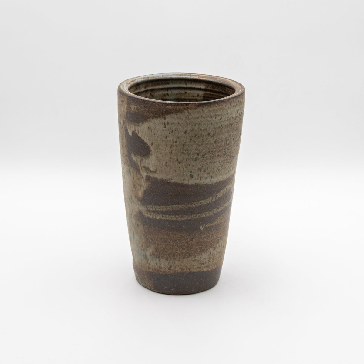 Tapered Glazed Stoneware Vessel