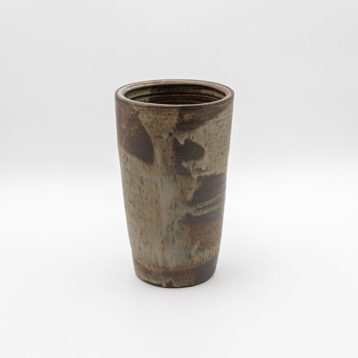 Tapered Glazed Stoneware Vessel