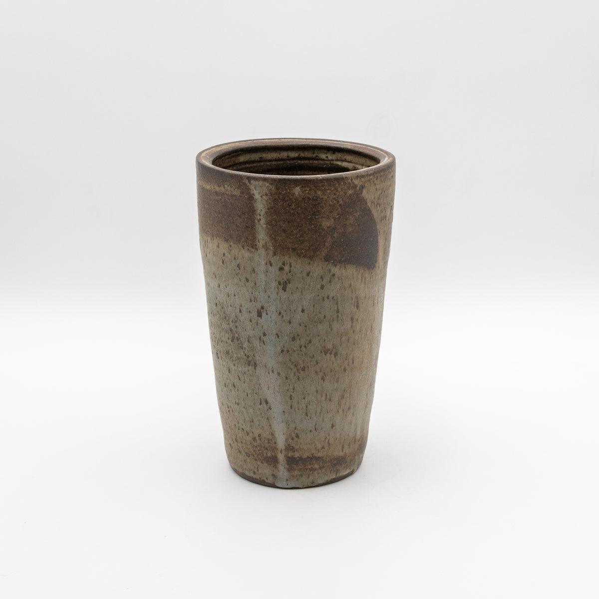 Tapered Glazed Stoneware Vessel