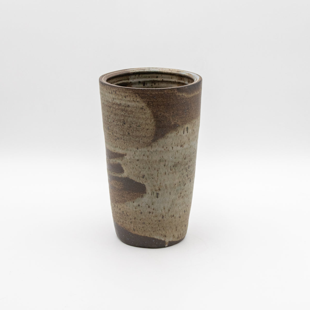 Tapered Glazed Stoneware Vessel