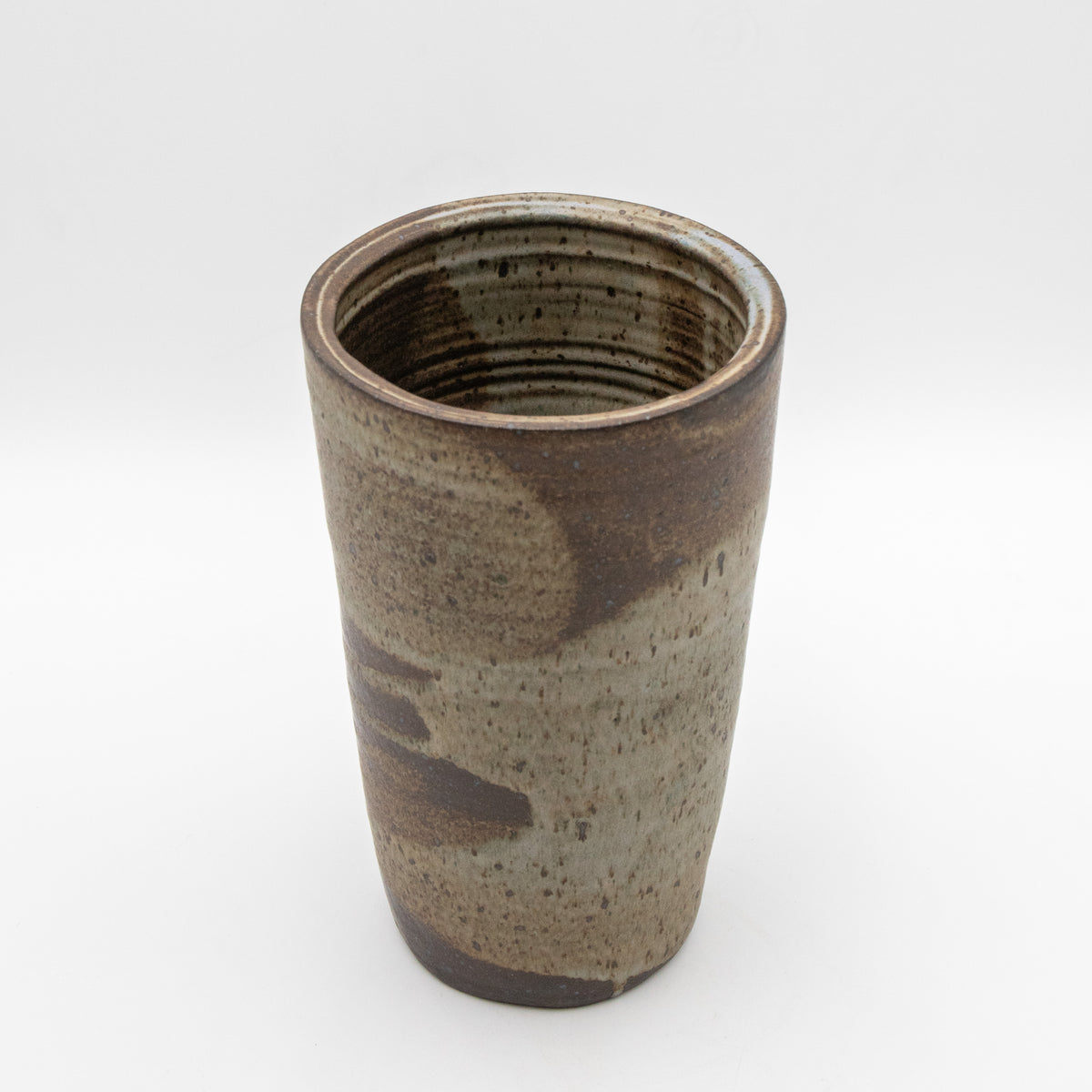Tapered Glazed Stoneware Vessel