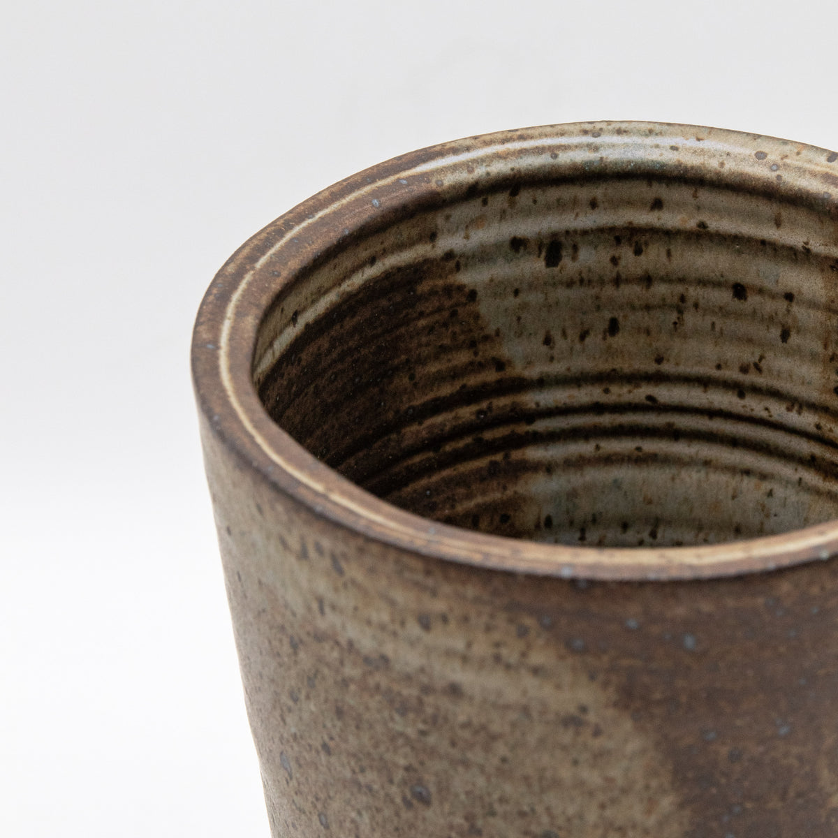 Tapered Glazed Stoneware Vessel