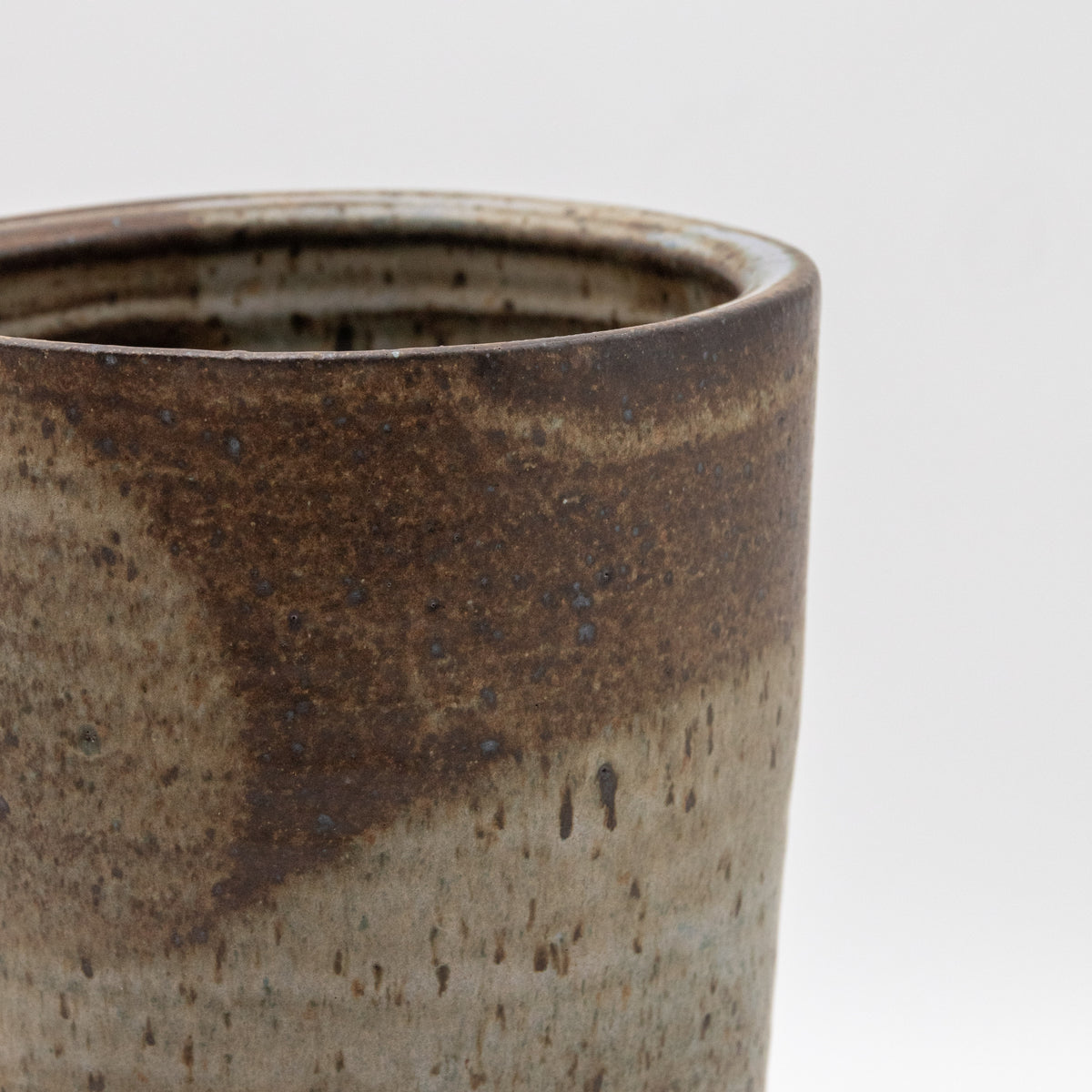 Tapered Glazed Stoneware Vessel