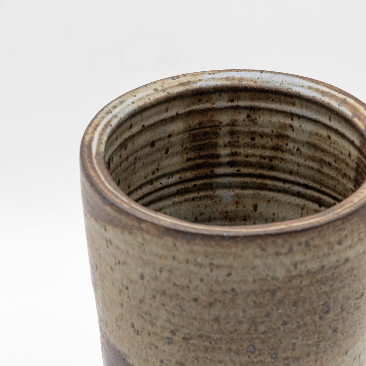Tapered Glazed Stoneware Vessel