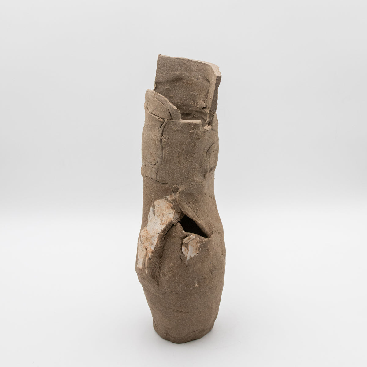 Unglazed Stoneware & Porcelain Vessel