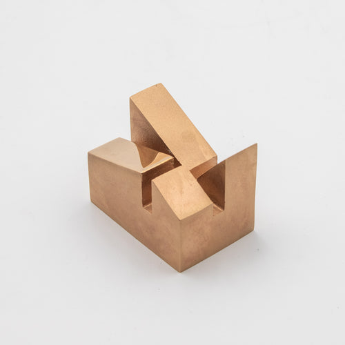 'Mountain' View Point Abstract Bronze Flag Sculpture- Polished