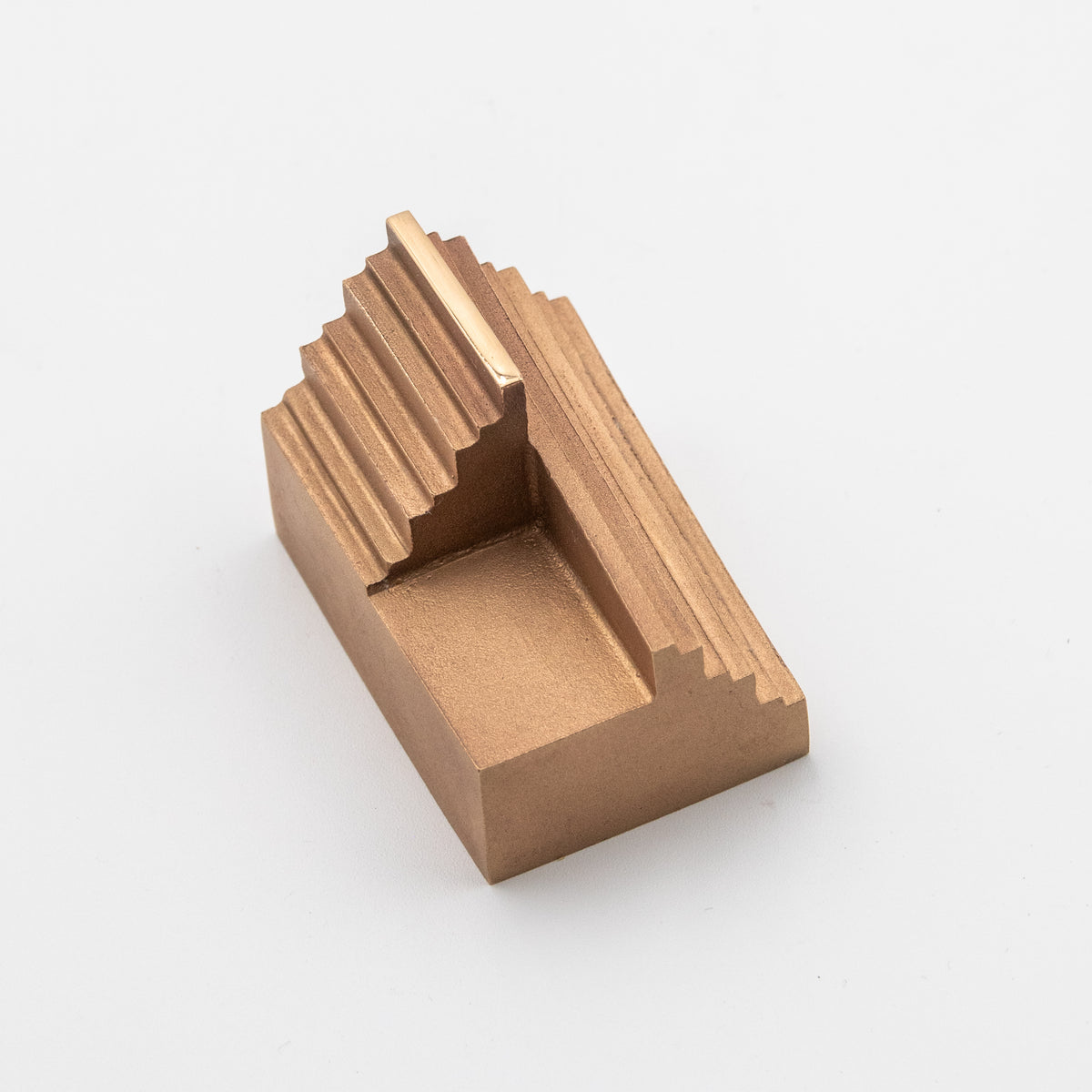 'Step' View Point Abstract Bronze Flag Sculpture- Polished