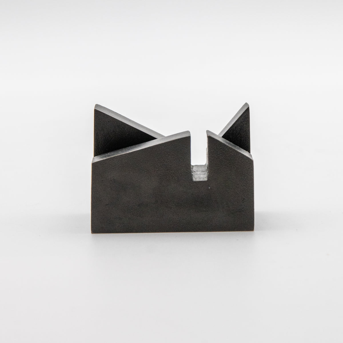 'Mountain' View Point Abstract Bronze Flag Sculpture- Blackened
