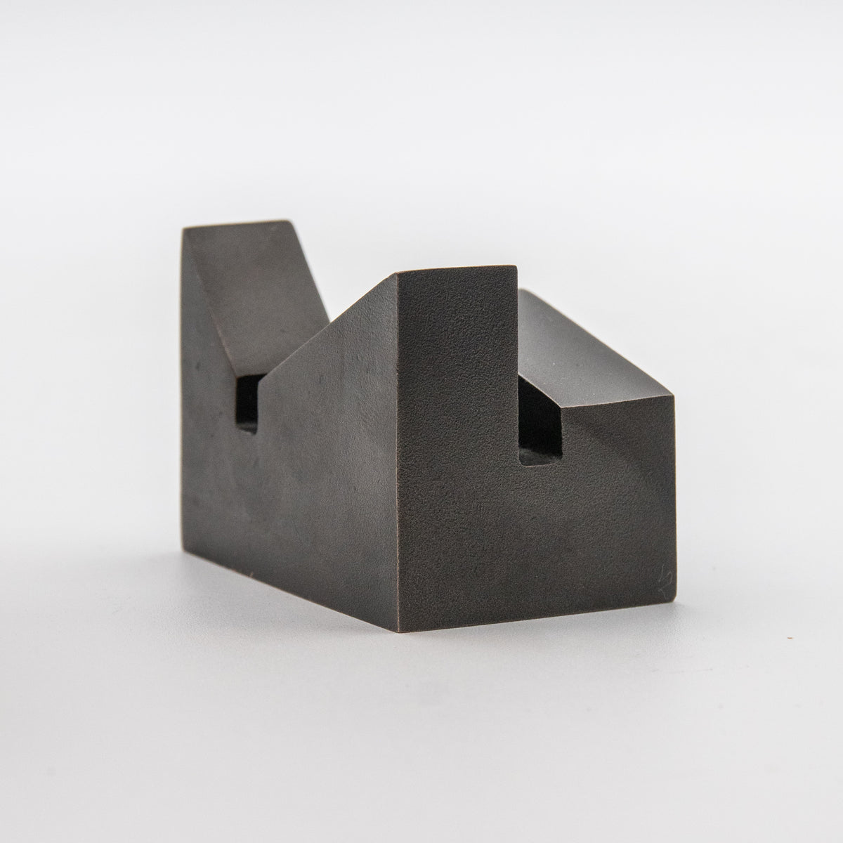 'Mountain' View Point Abstract Bronze Flag Sculpture- Blackened