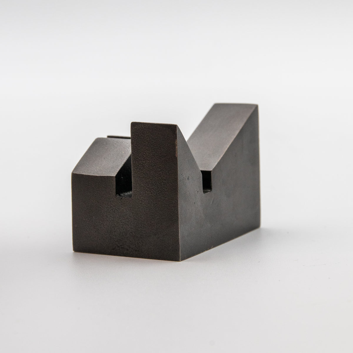 'Mountain' View Point Abstract Bronze Flag Sculpture- Blackened