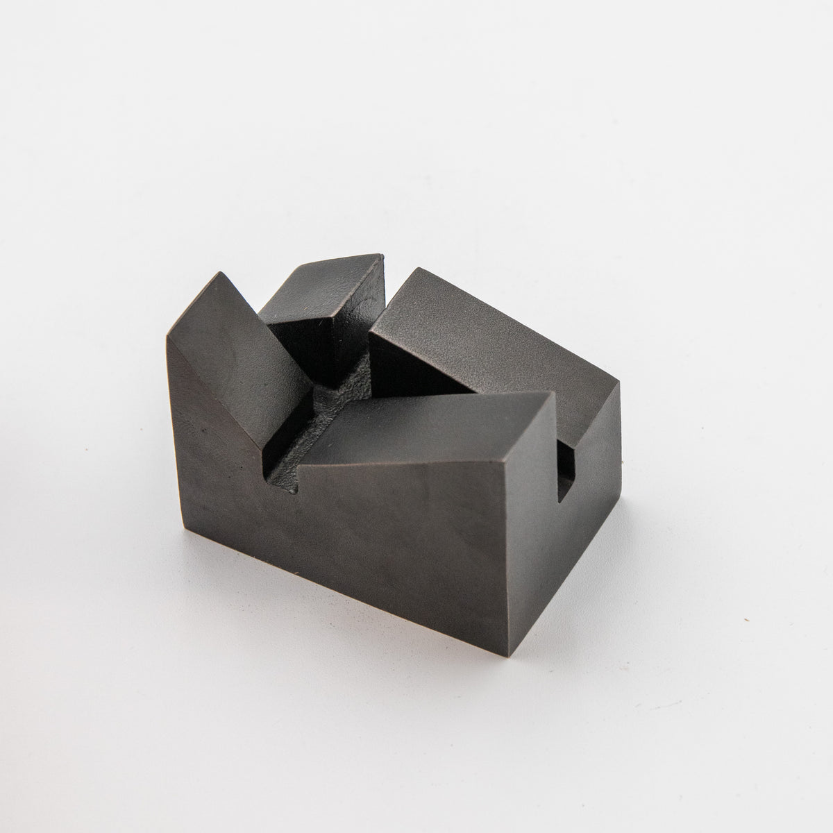 'Mountain' View Point Abstract Bronze Flag Sculpture- Blackened