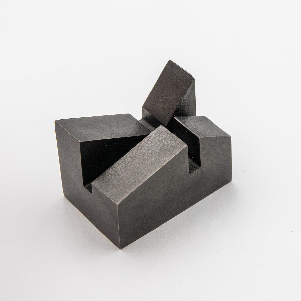 'Mountain' View Point Abstract Bronze Flag Sculpture- Blackened