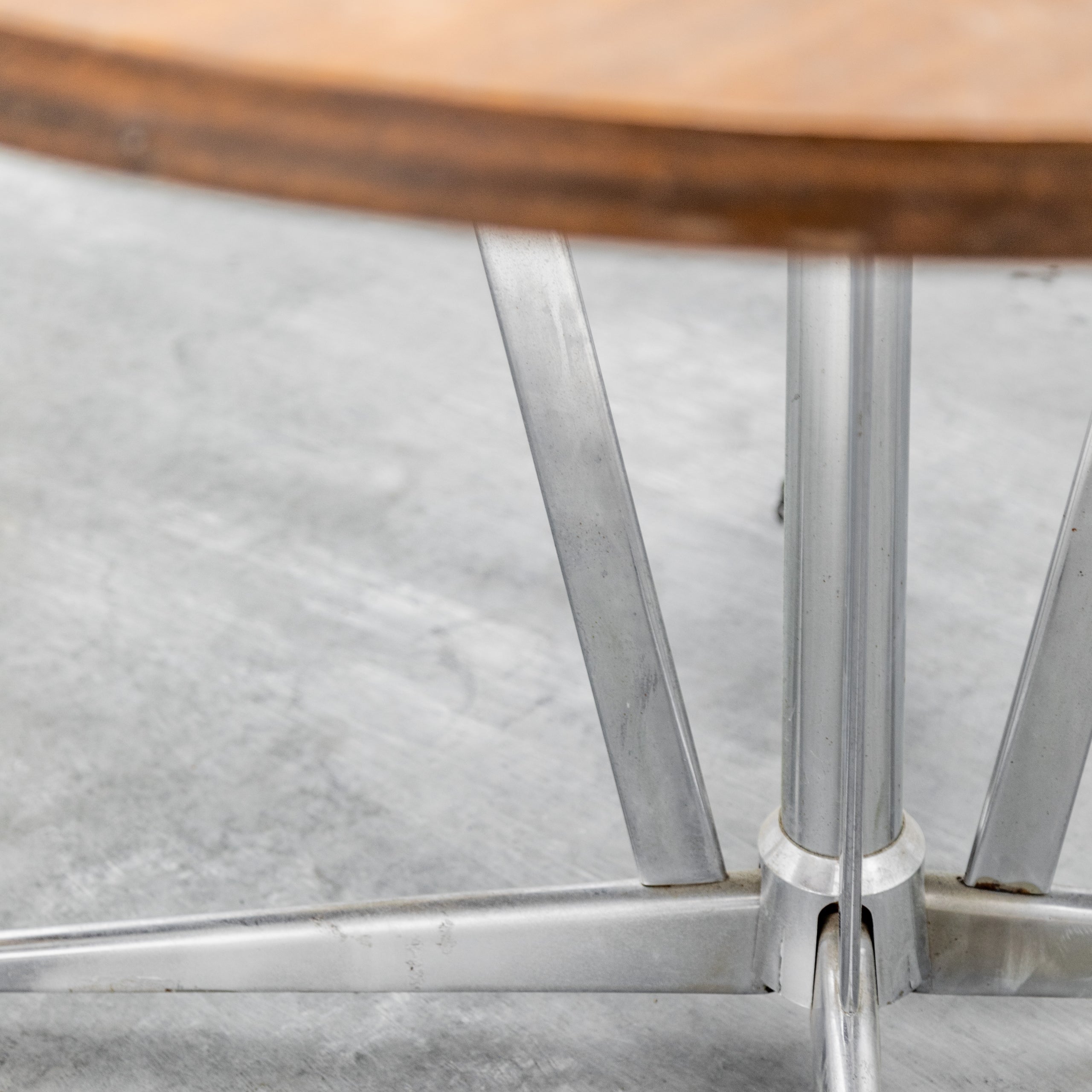 Walnut & Chrome Round Dining Table