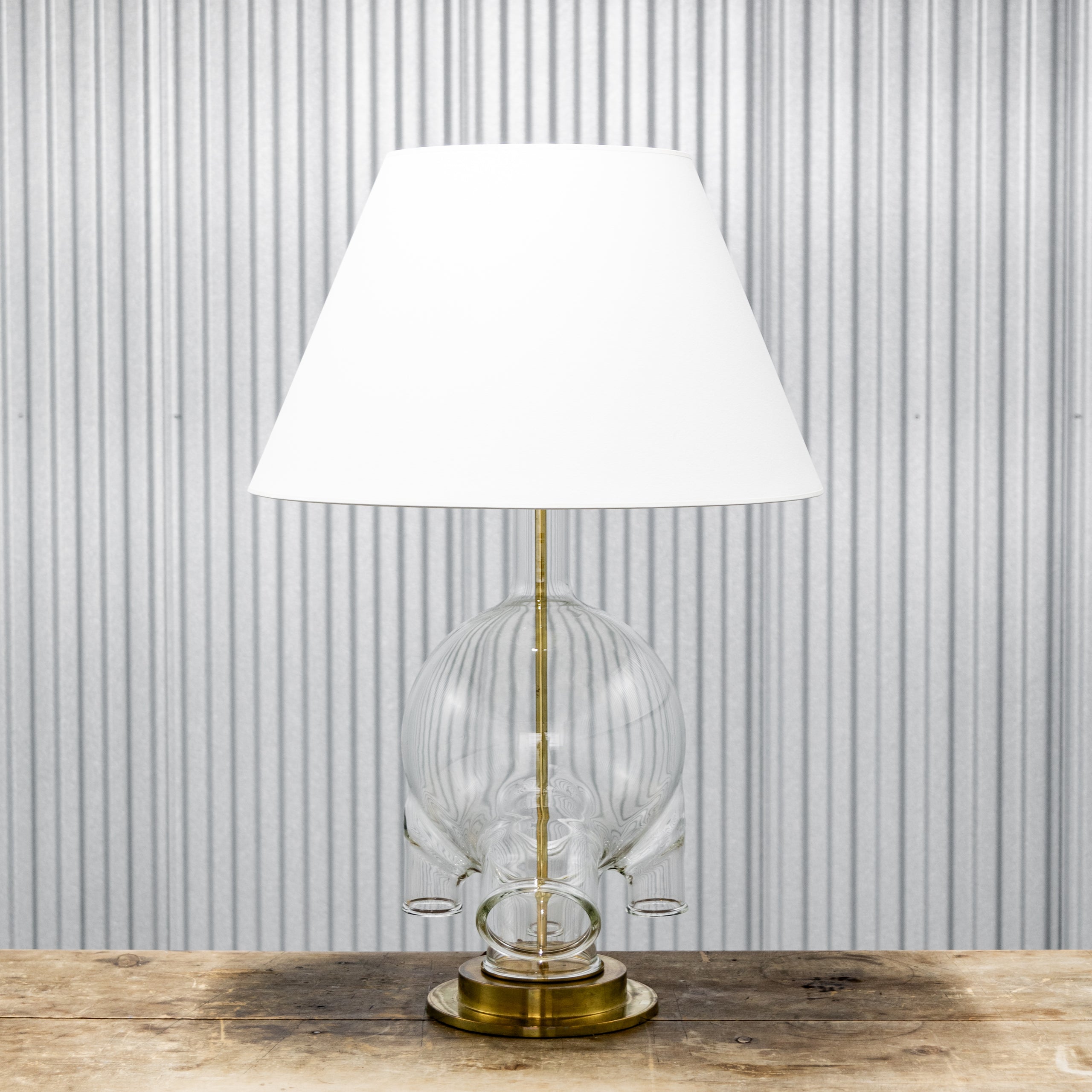 Monumental Vintage Lab Glass Table Lamp