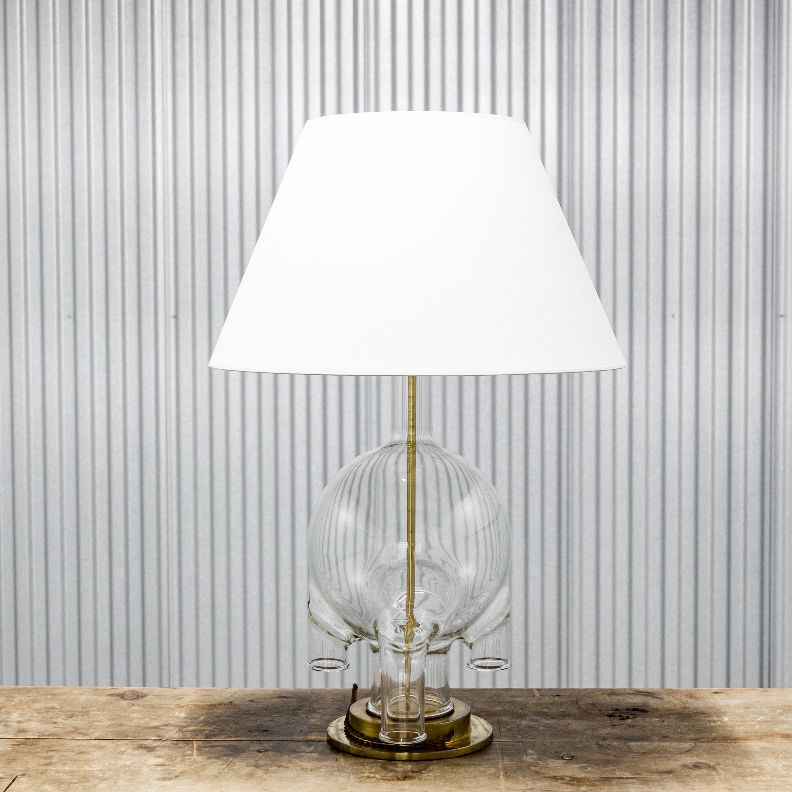 Monumental Vintage Lab Glass Table Lamp