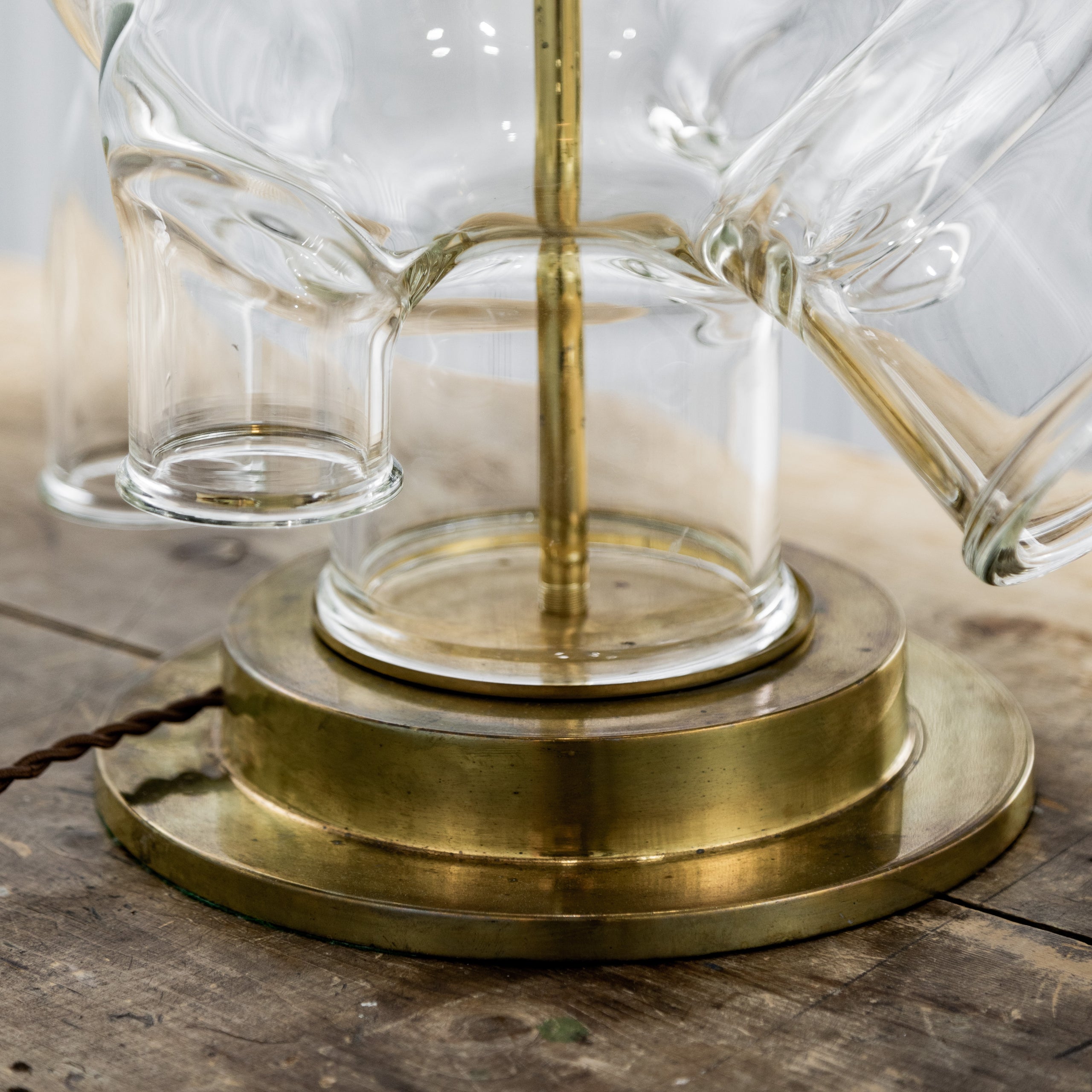 Monumental Vintage Lab Glass Table Lamp