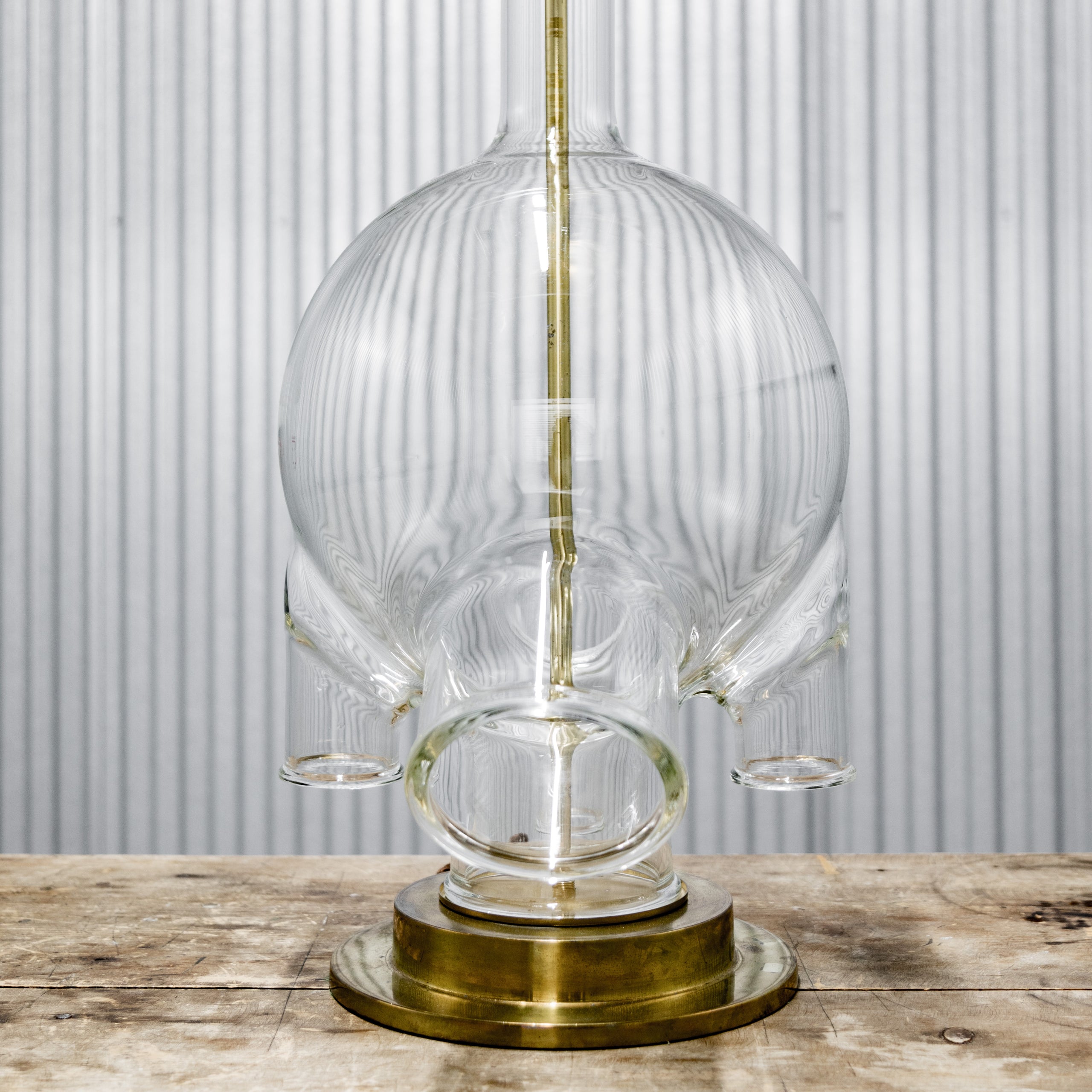 Monumental Vintage Lab Glass Table Lamp