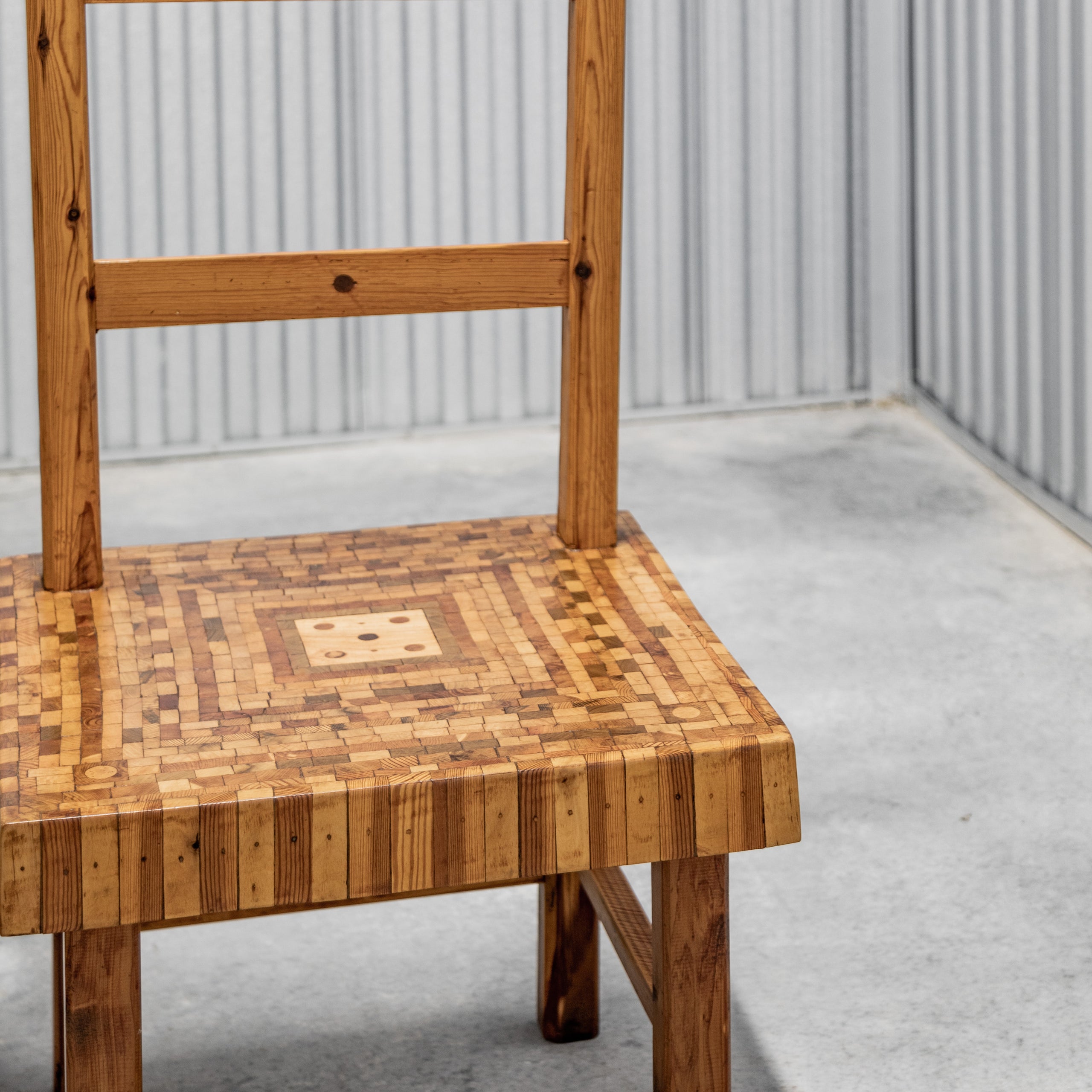 American Folk Art Marquetry Chairs