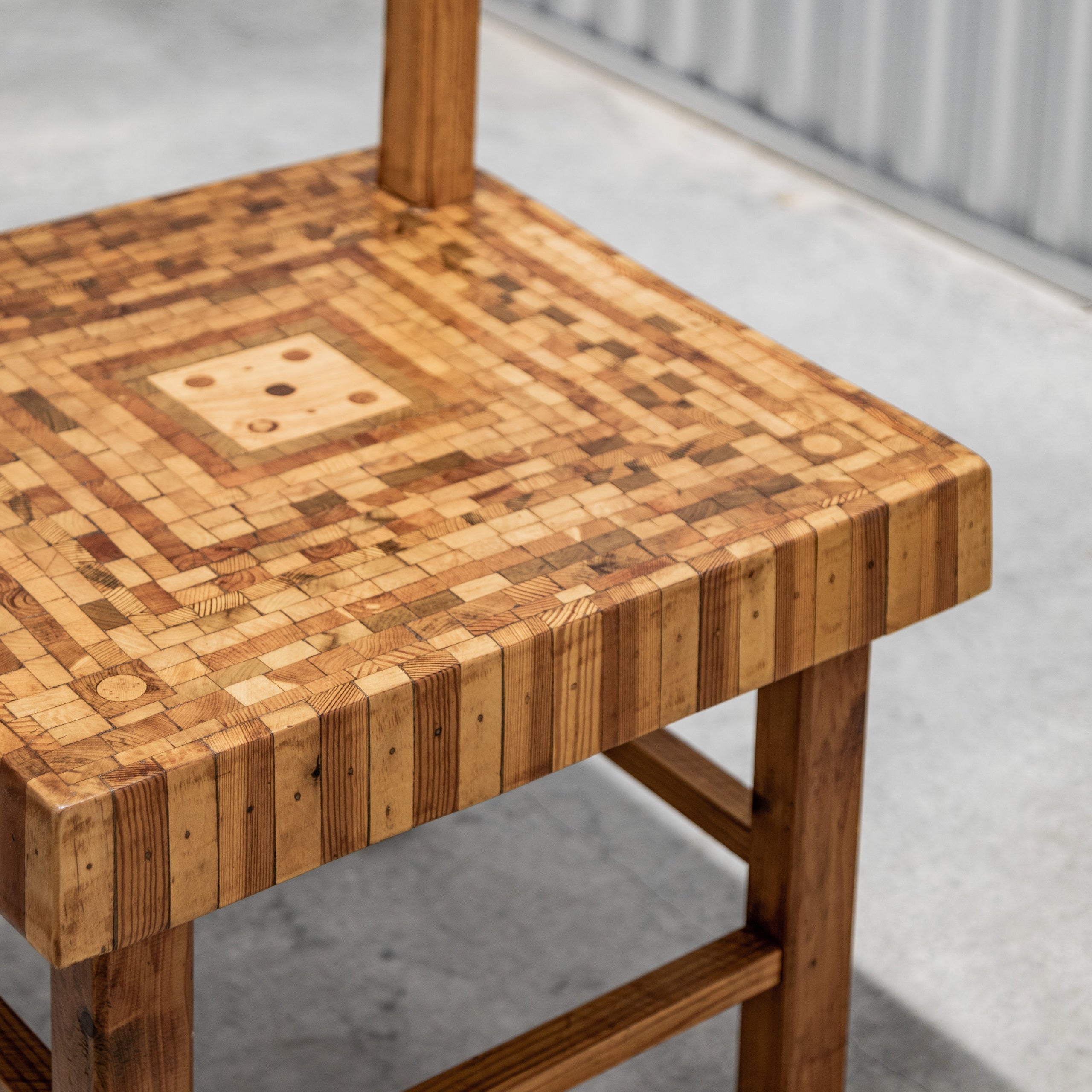 American Folk Art Marquetry Chairs