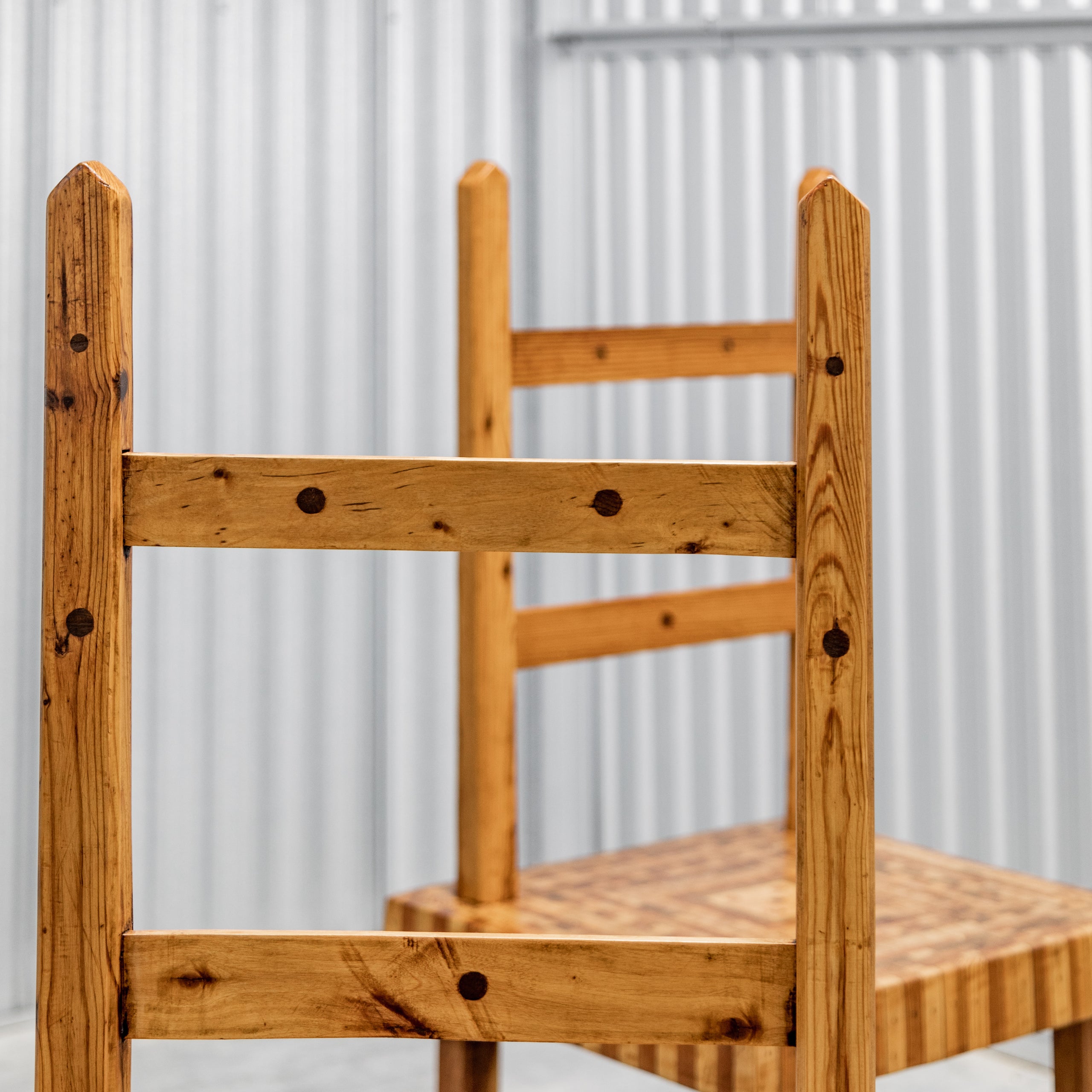 American Folk Art Marquetry Chairs
