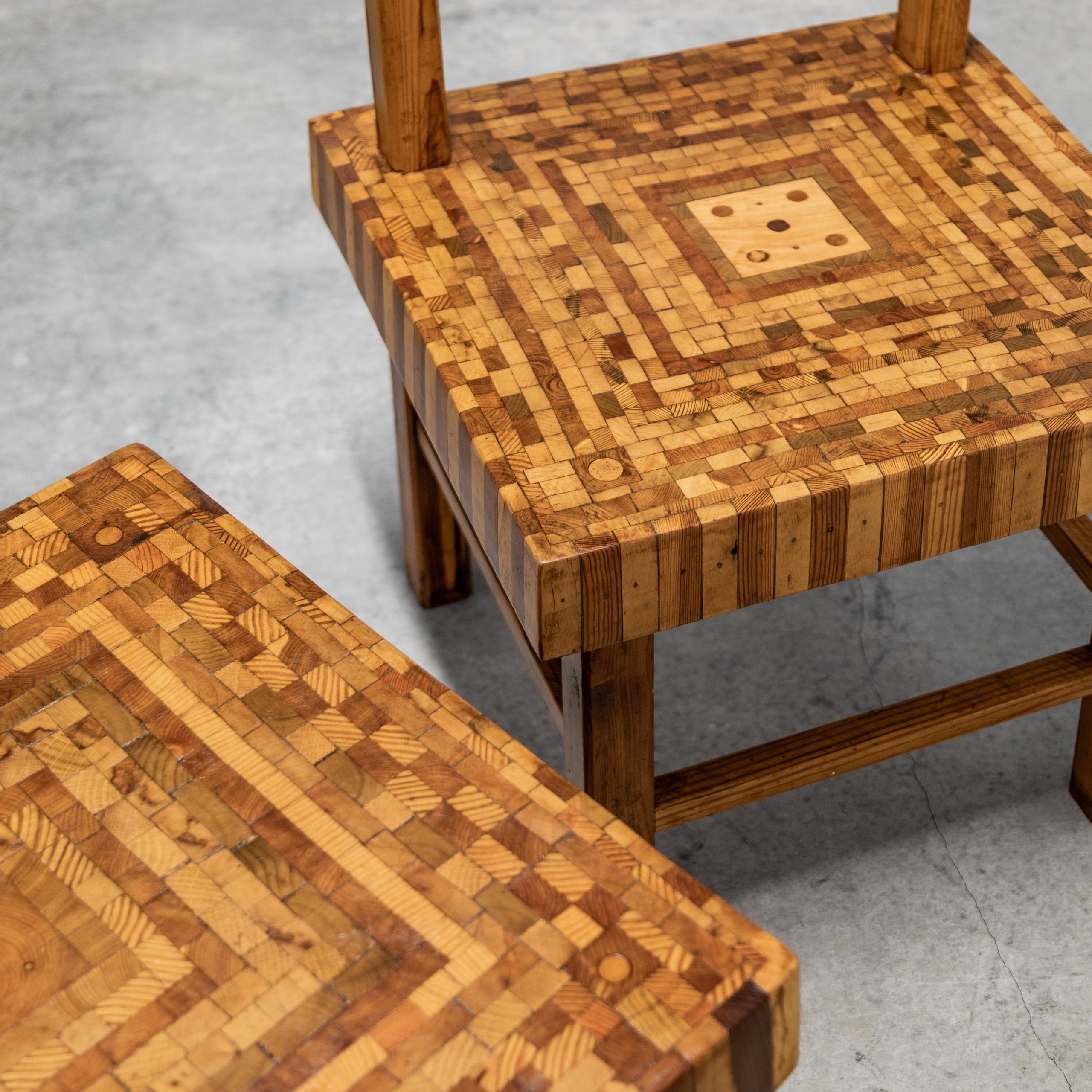 American Folk Art Marquetry Chairs