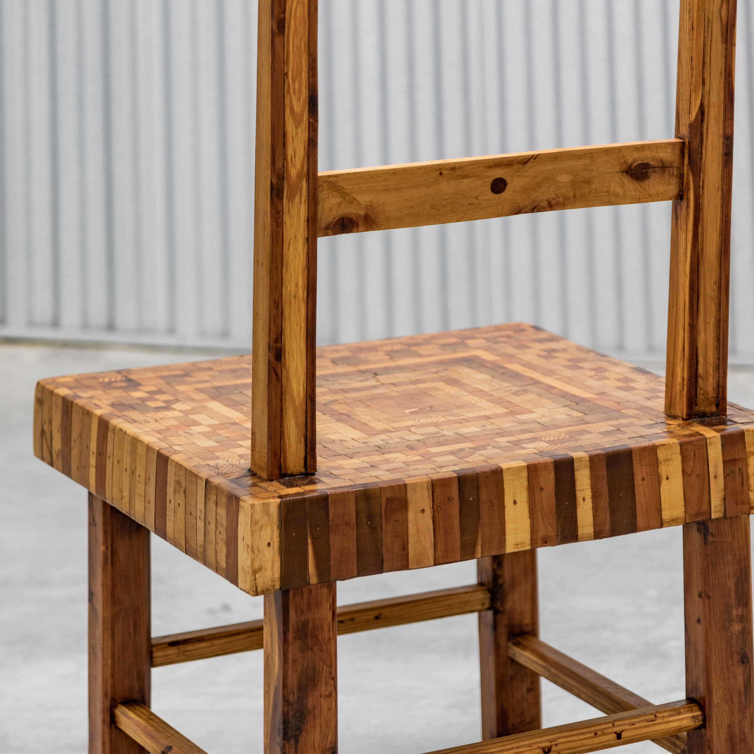 American Folk Art Marquetry Chairs