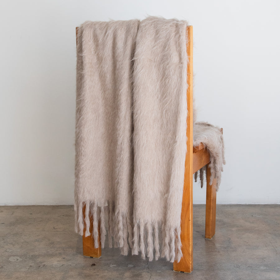 Chunky Suri Alpaca + Merino Wool Throw - Oat