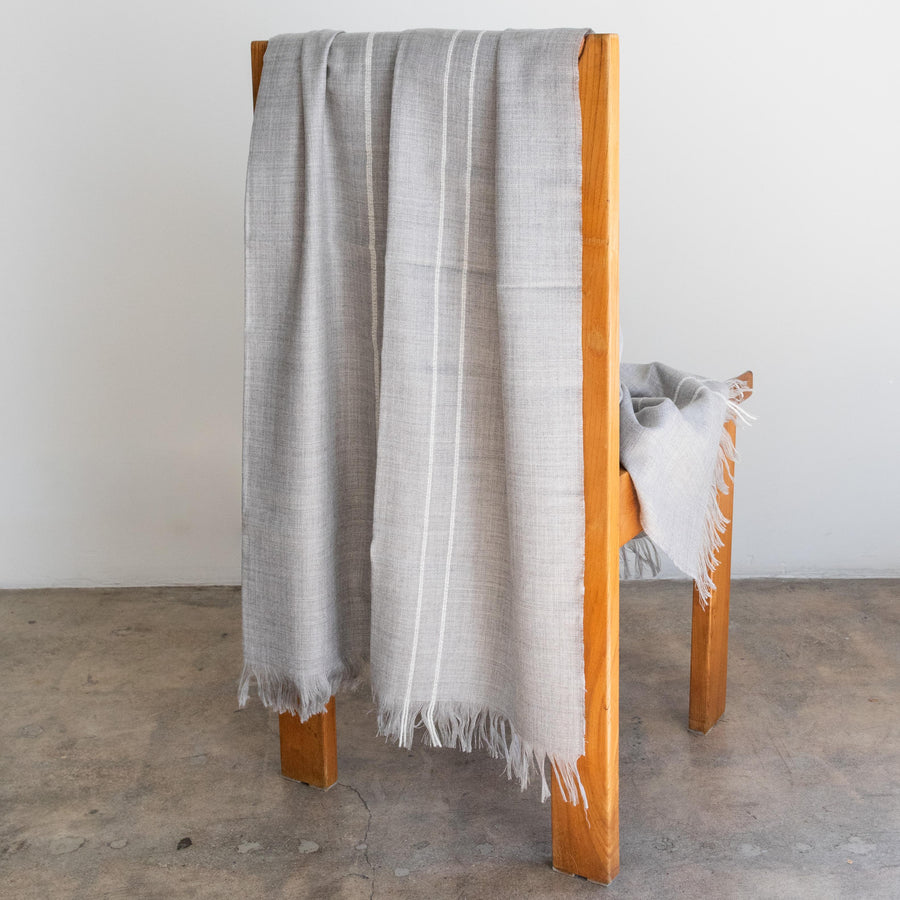 Fringed Baby Alpaca + Silk Throw