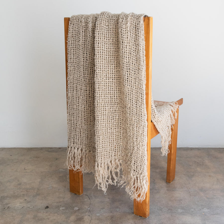 Linen Cable Throw - Ecru