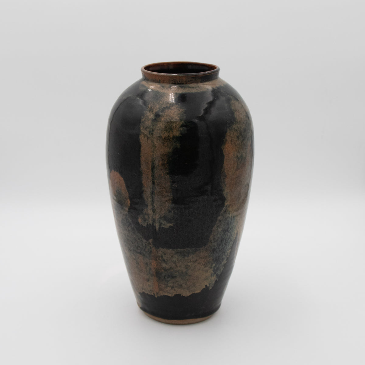 Deep Umber Glazed Ceramic Vase