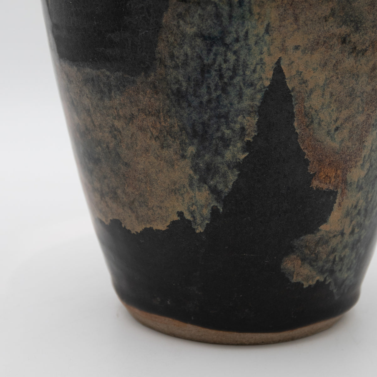 Deep Umber Glazed Ceramic Vase
