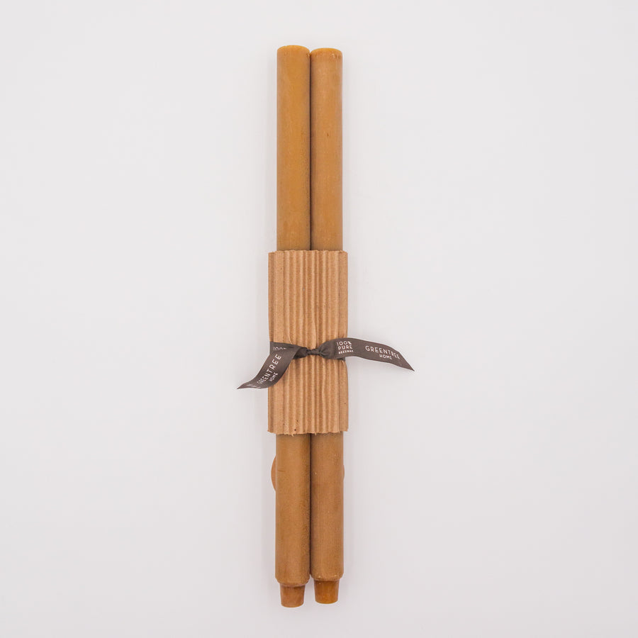 Beeswax Pillar Candles - Burnt Amber
