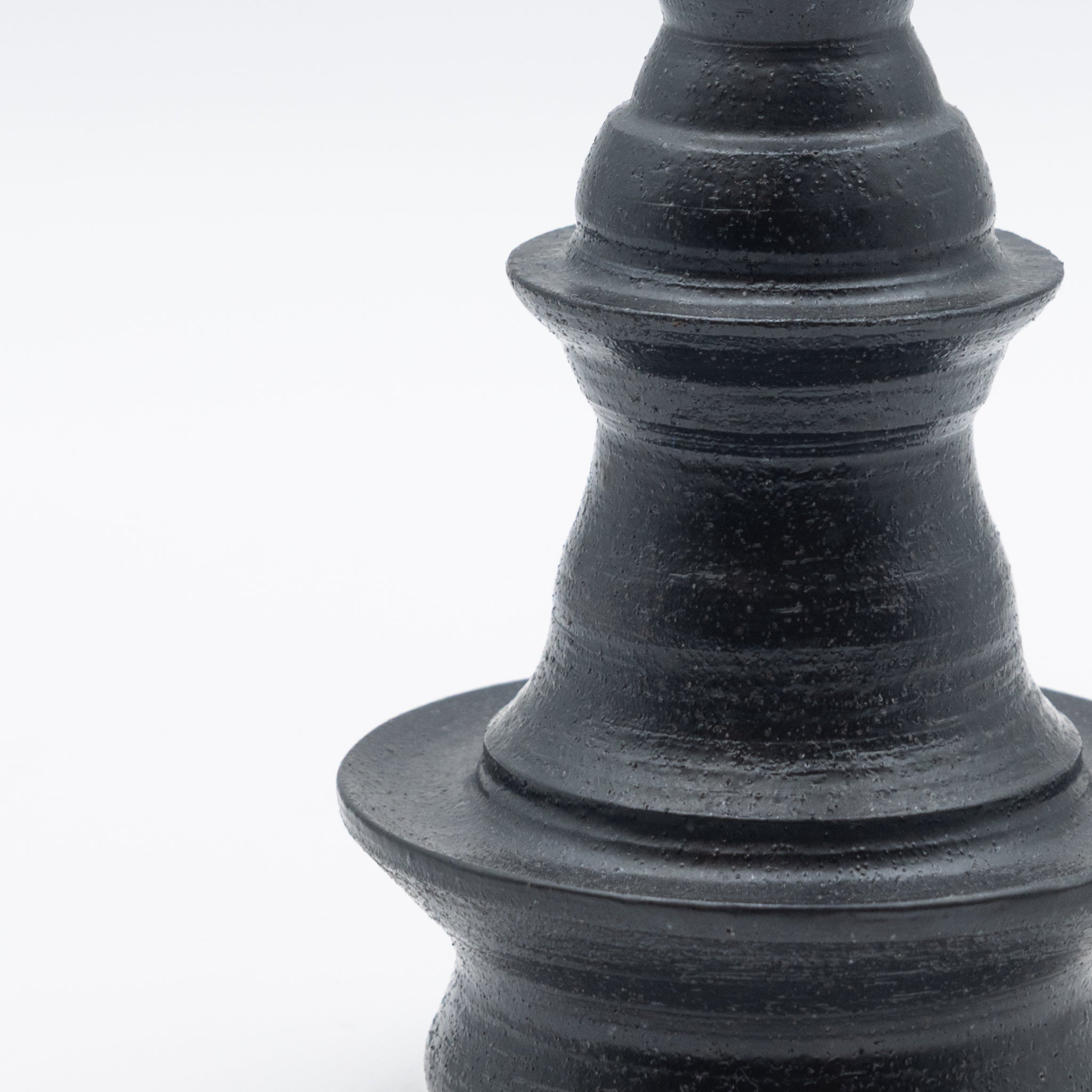 Alkimia Stoneware | Matte Black Stoneware Candlestick