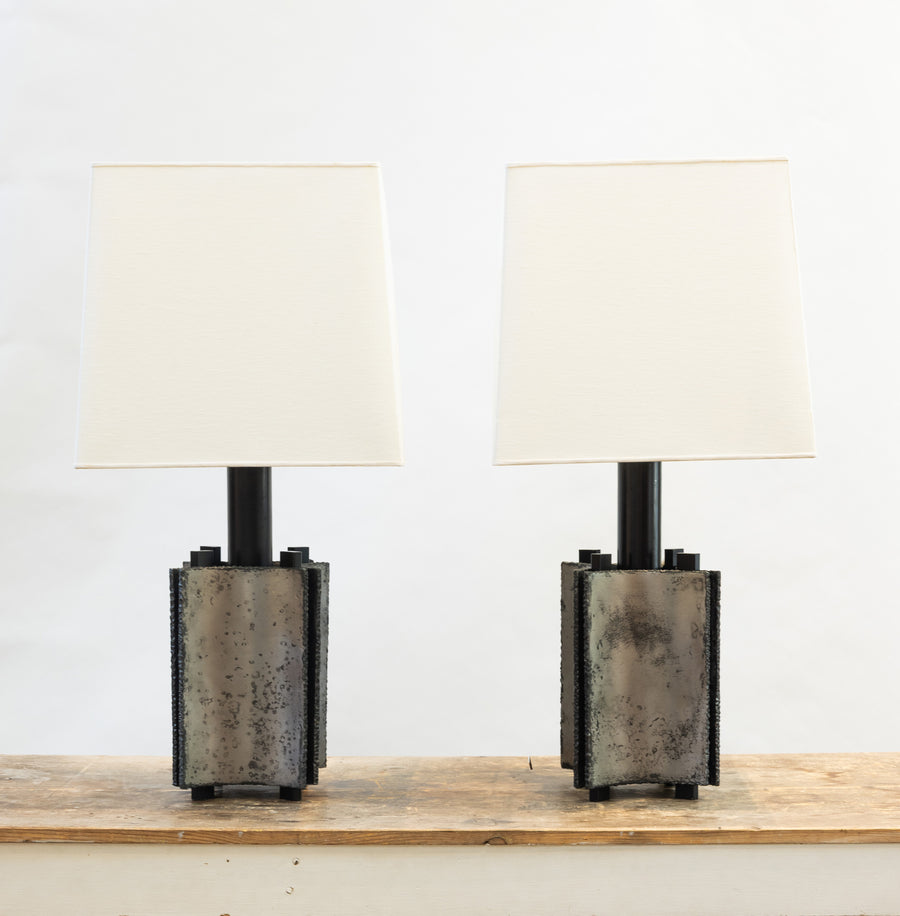 David Kleinberg | Torch Cut Steel Table Lamps