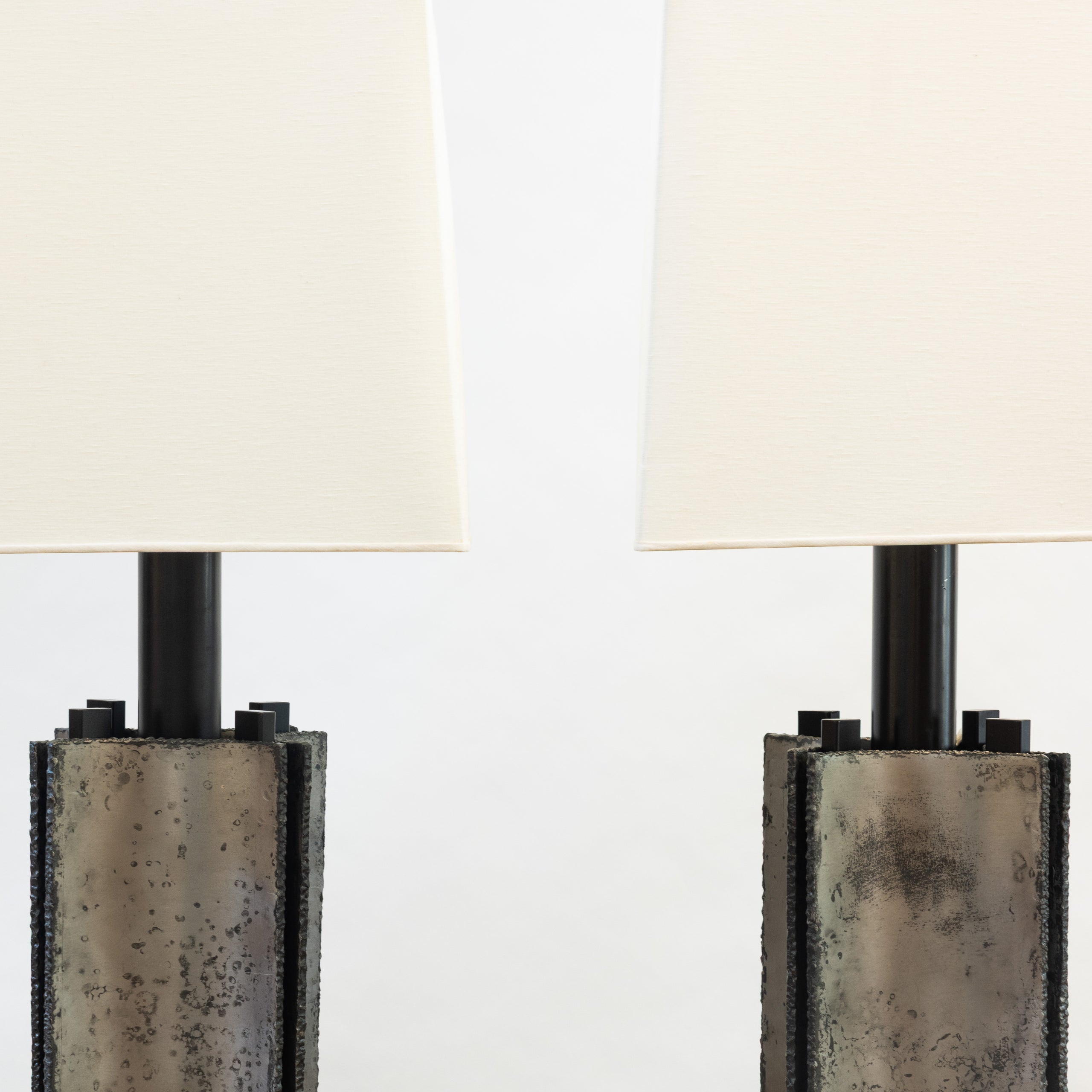 David Kleinberg | Torch Cut Steel Table Lamps