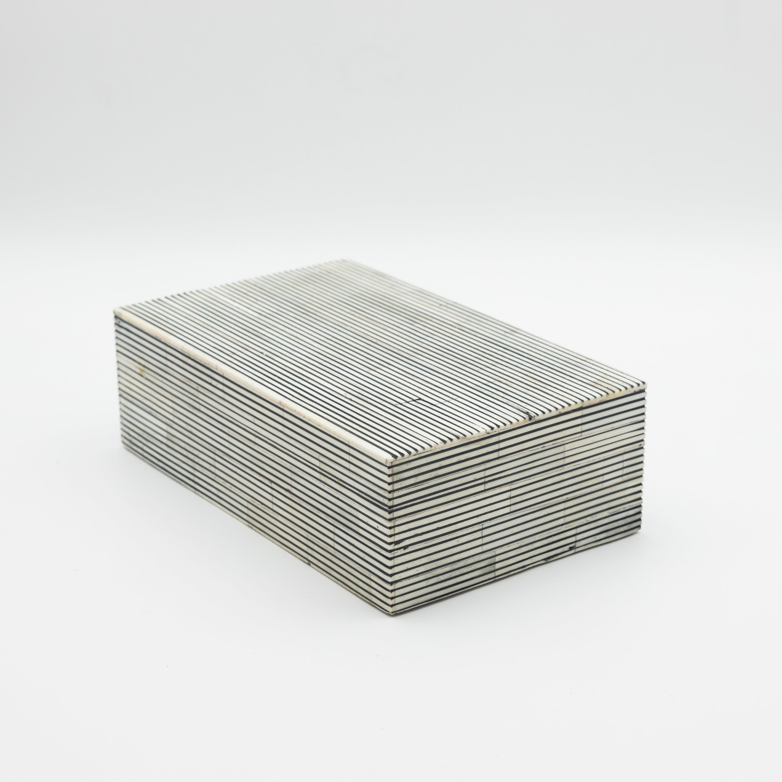 Bone Inlay + Ebony Pinstripe Box