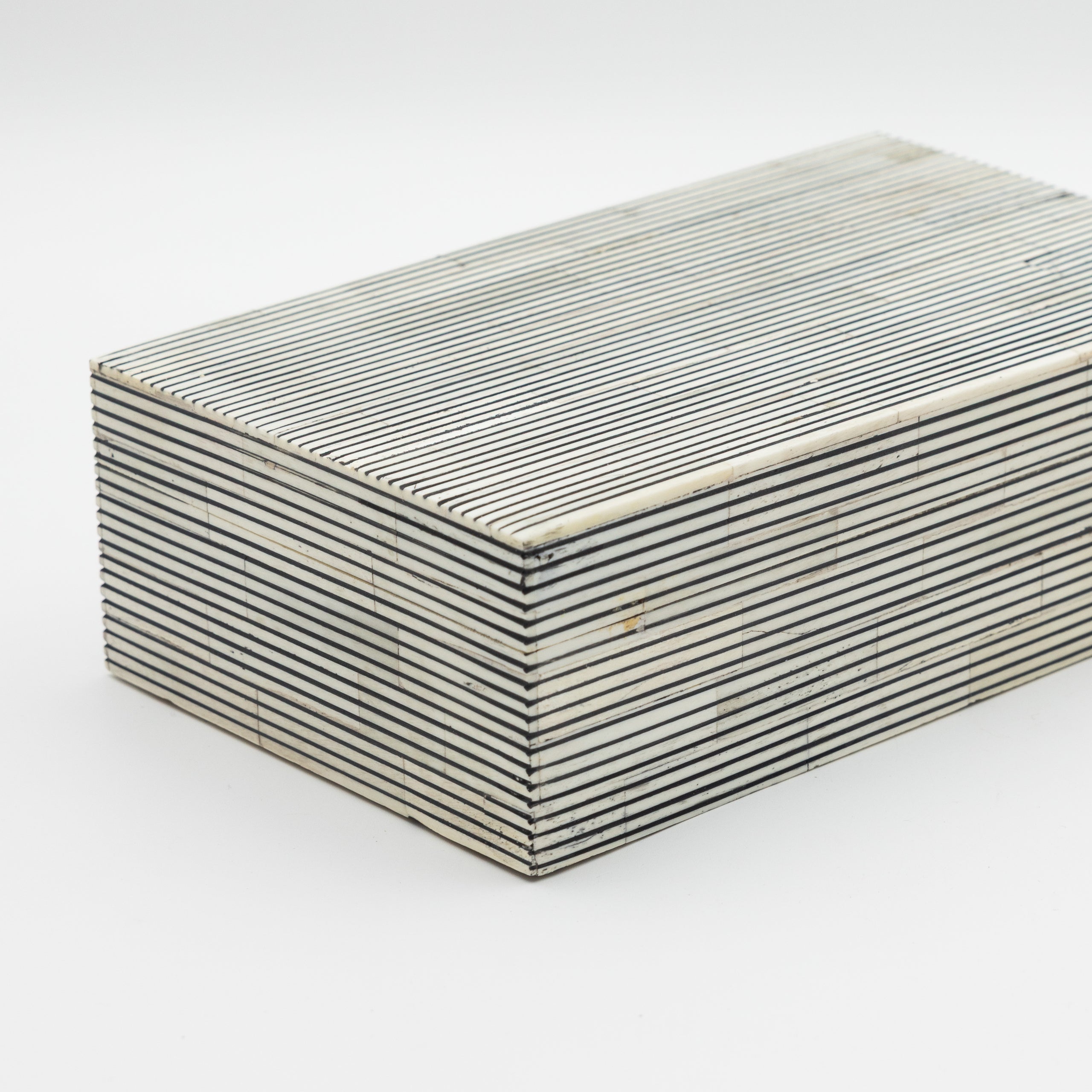 Bone Inlay + Ebony Pinstripe Box