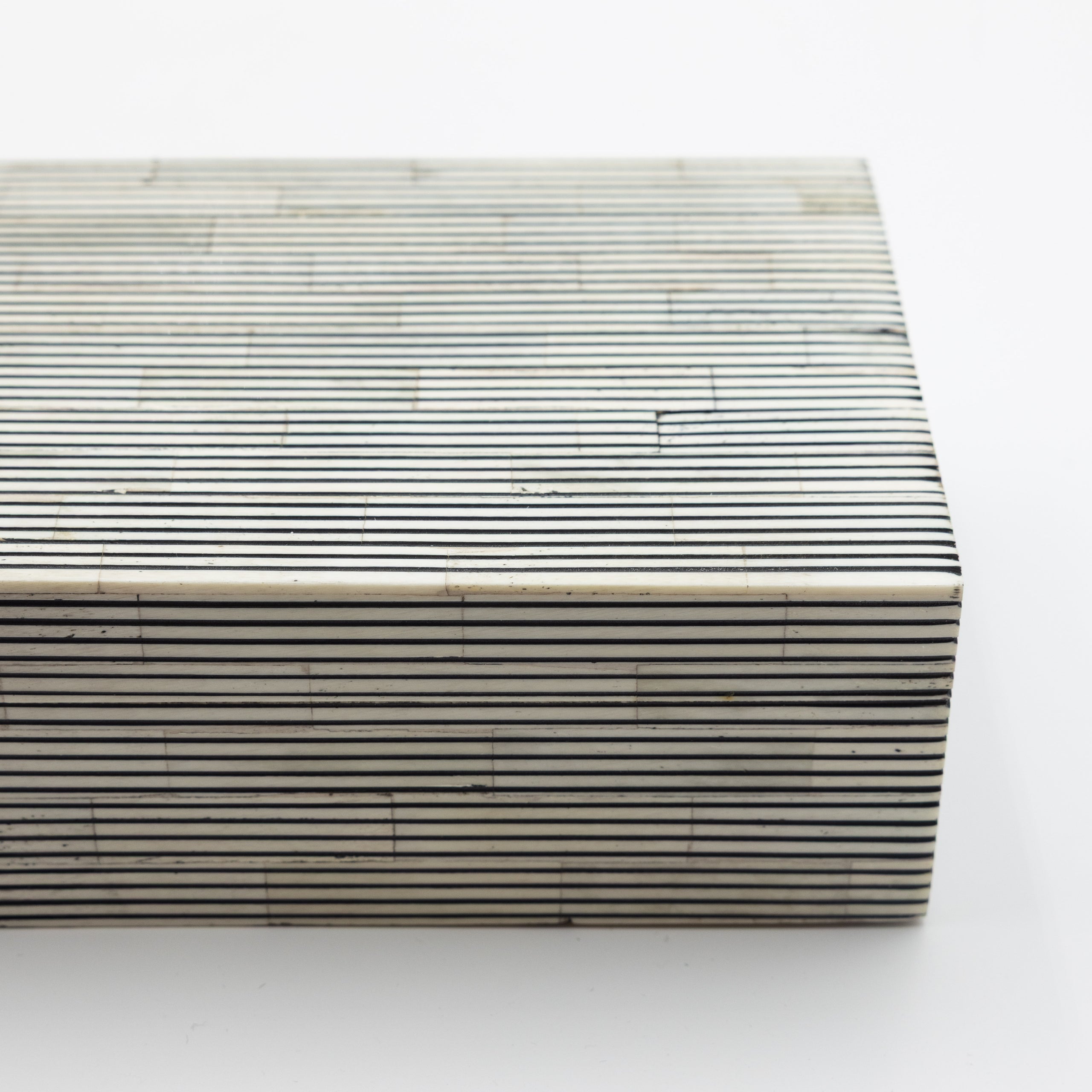 Bone Inlay + Ebony Pinstripe Box