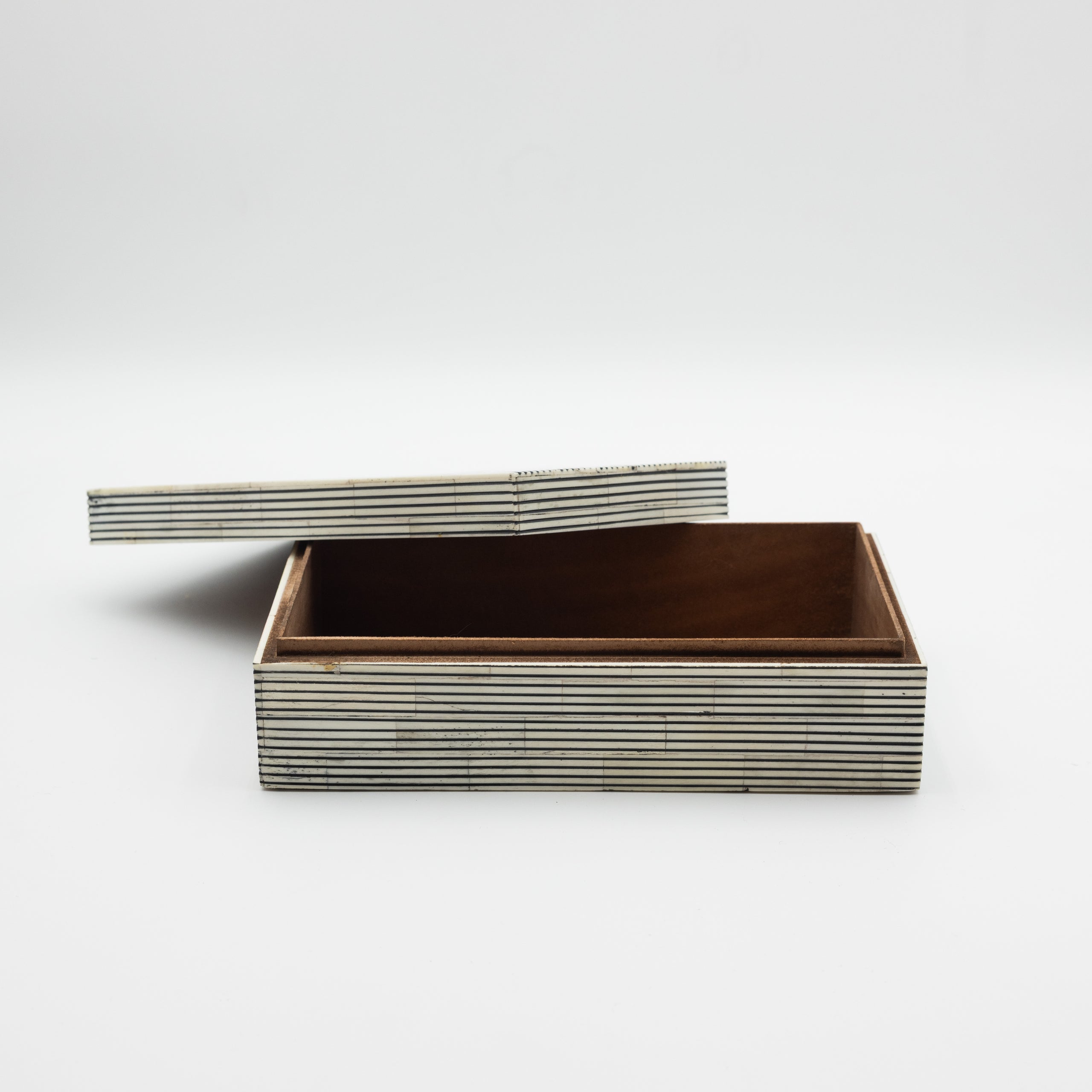 Bone Inlay + Ebony Pinstripe Box