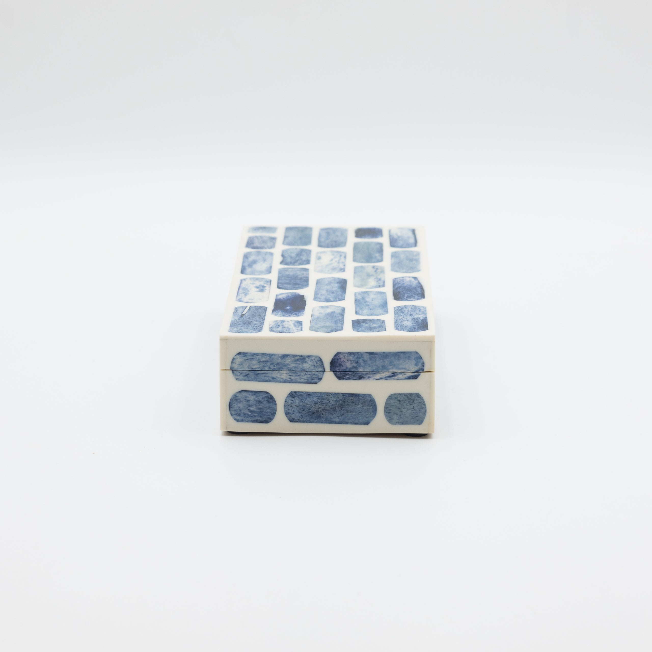 Blue + Ivory Bone Inlay Box