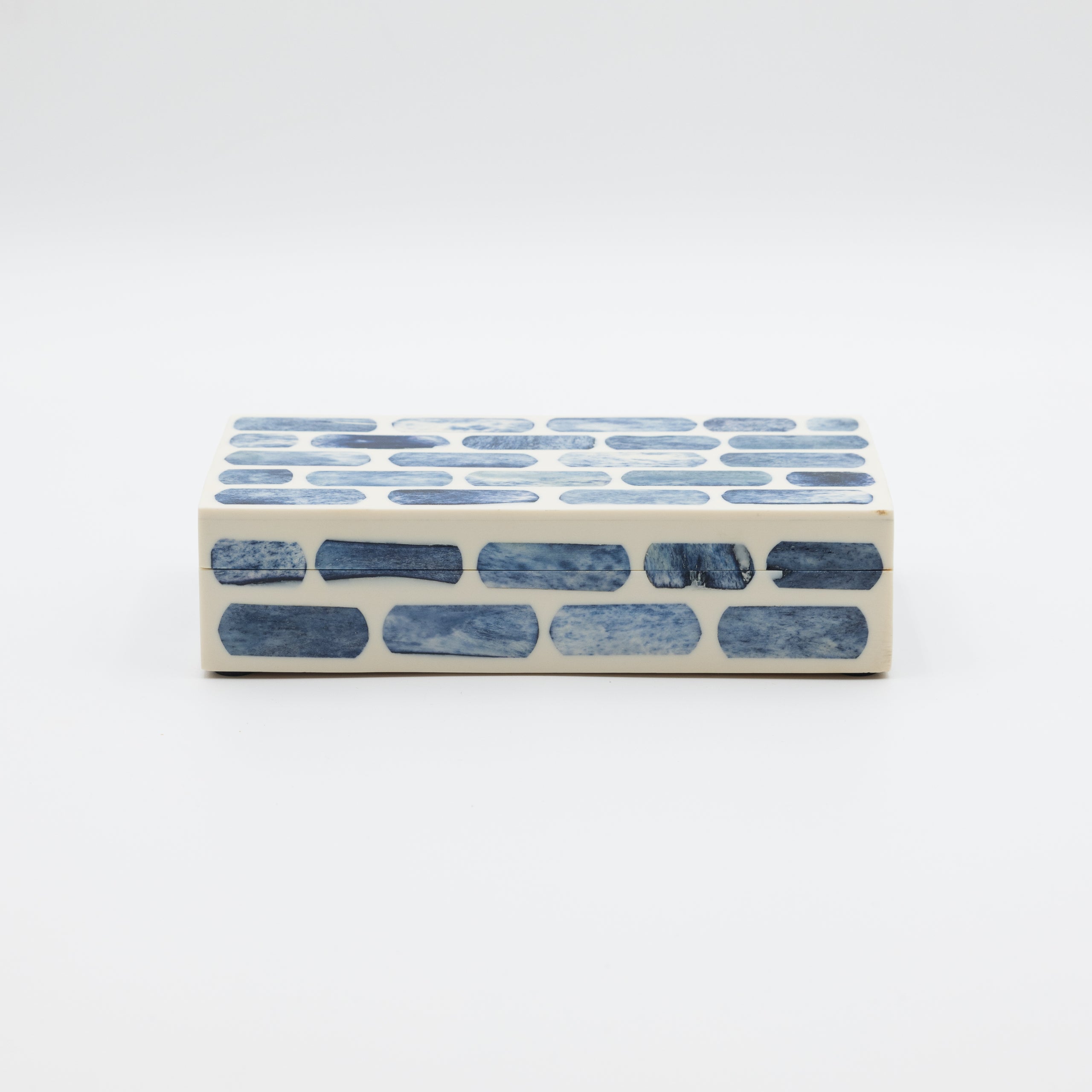 Blue + Ivory Bone Inlay Box