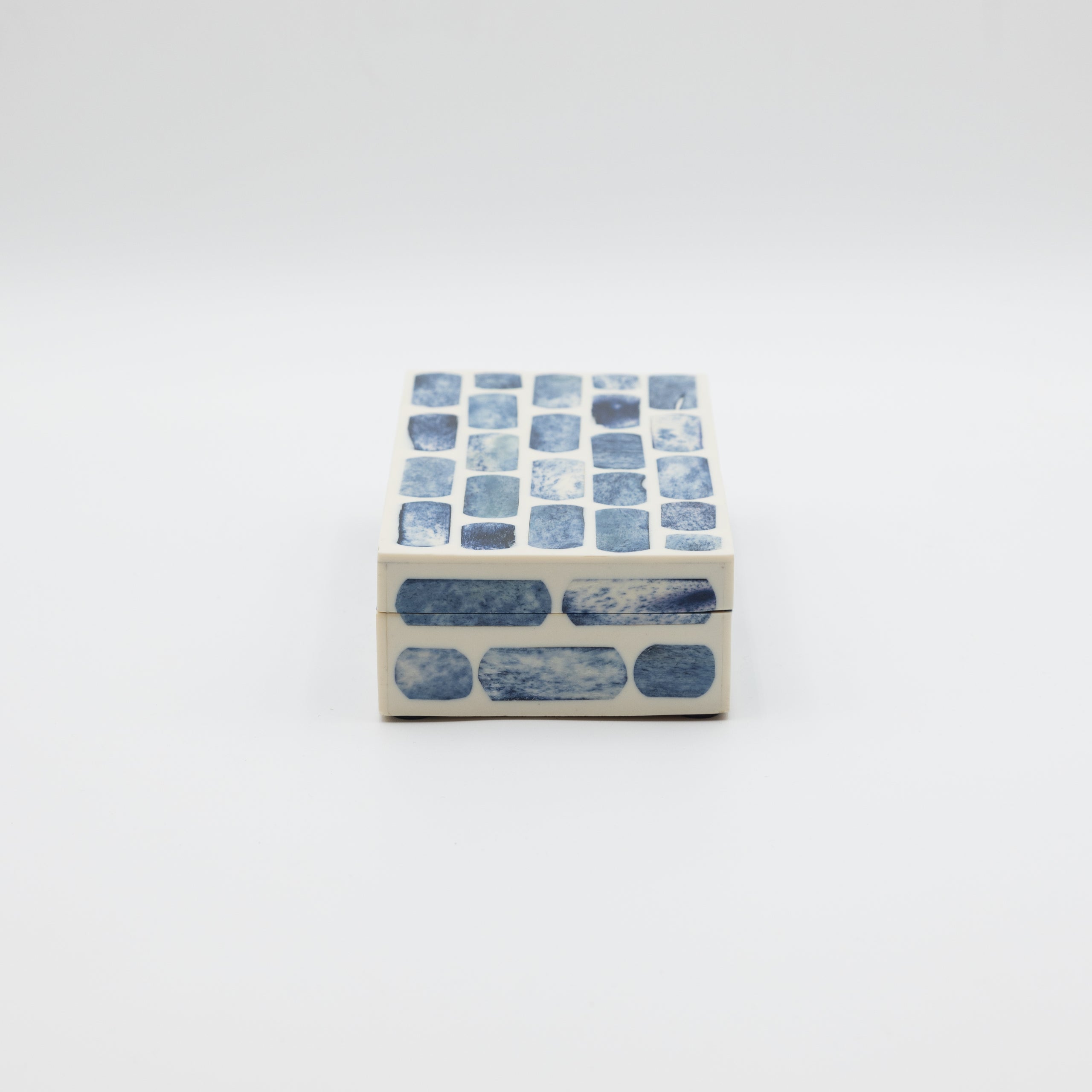 Blue + Ivory Bone Inlay Box